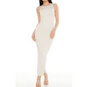 Elegant Cream Sleeveless Dress